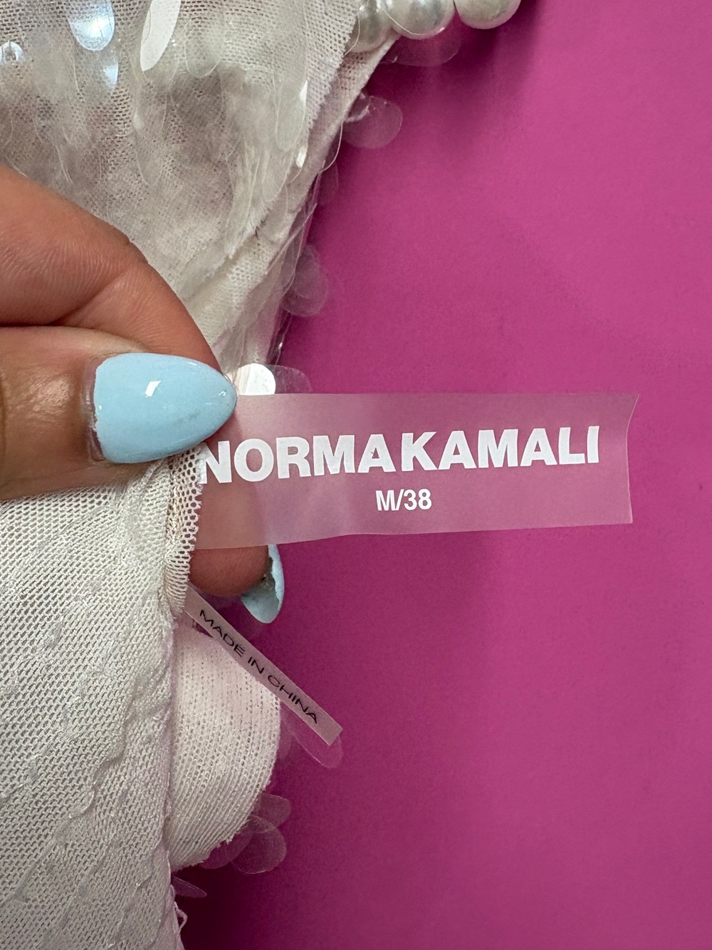 Norma Kamali Sleeveless Sequin Cropped Top White - Picture 7 of 7